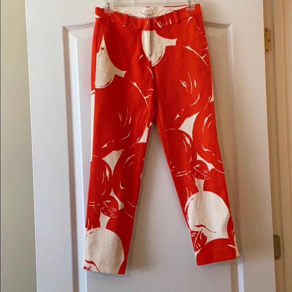 Jcrew waffle cotton pants with oranges